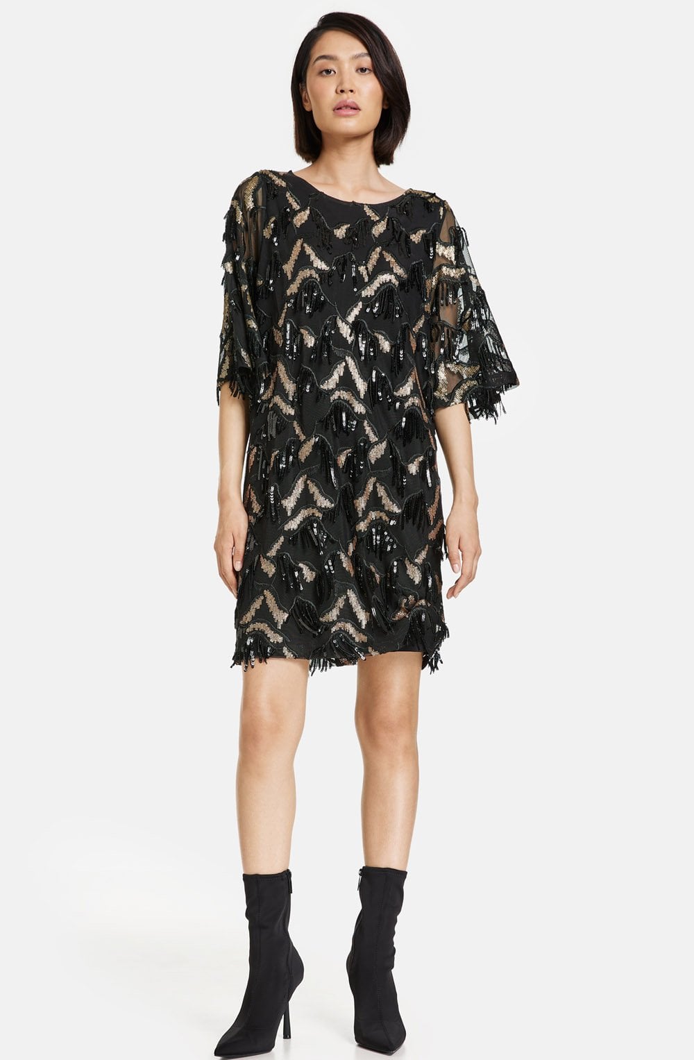 Black and Gold Sequin Dress