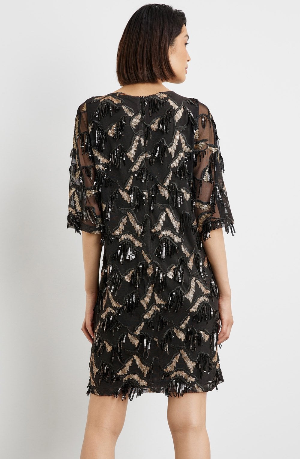 Black and Gold Sequin Dress
