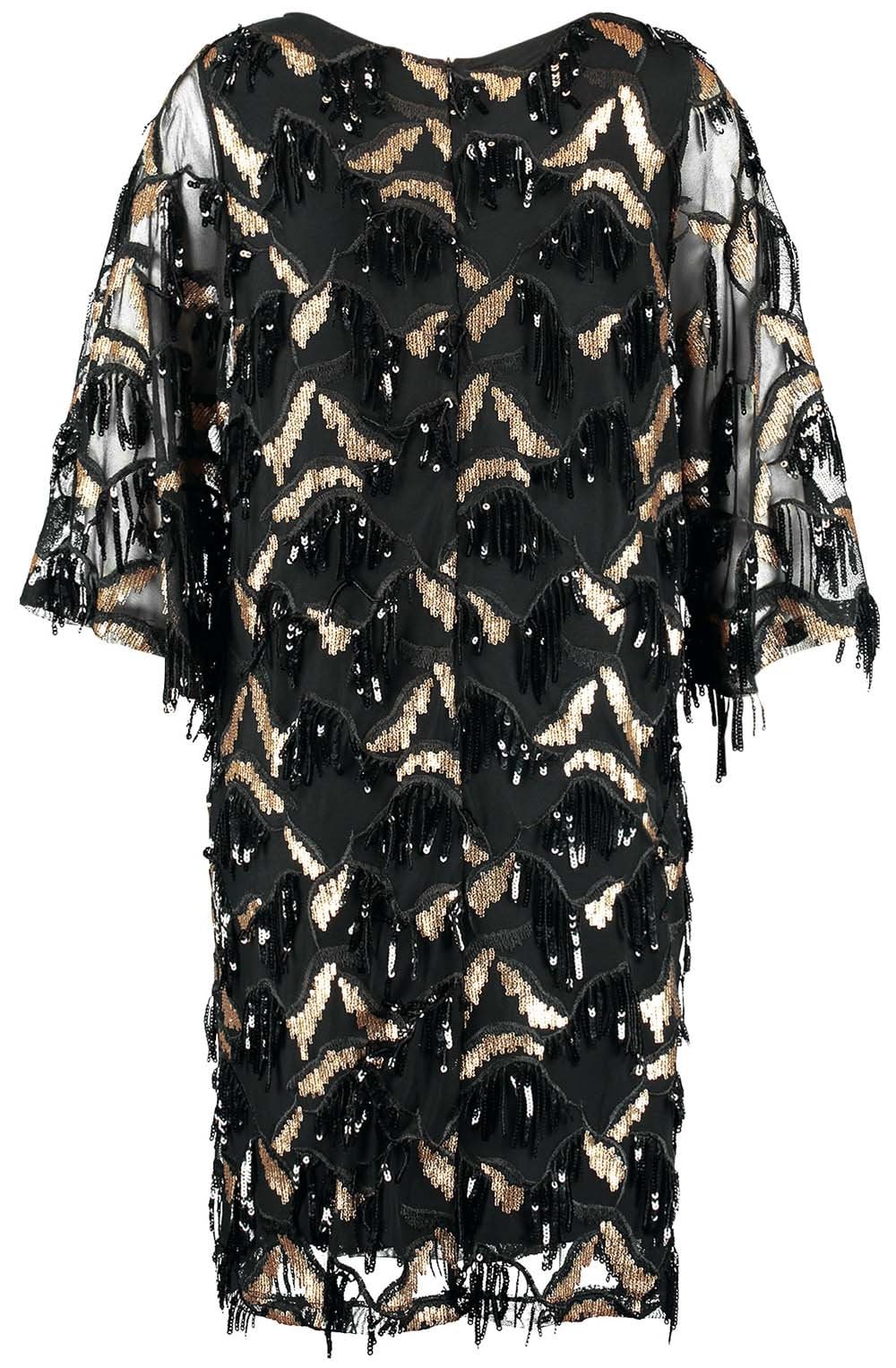 Black and Gold Sequin Dress