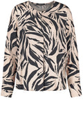 Black and Light Sand Bold Print Blouse