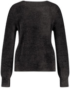 Black and Lurex Fluffy Jumper