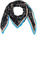 Black and Peacock Blue Scarf