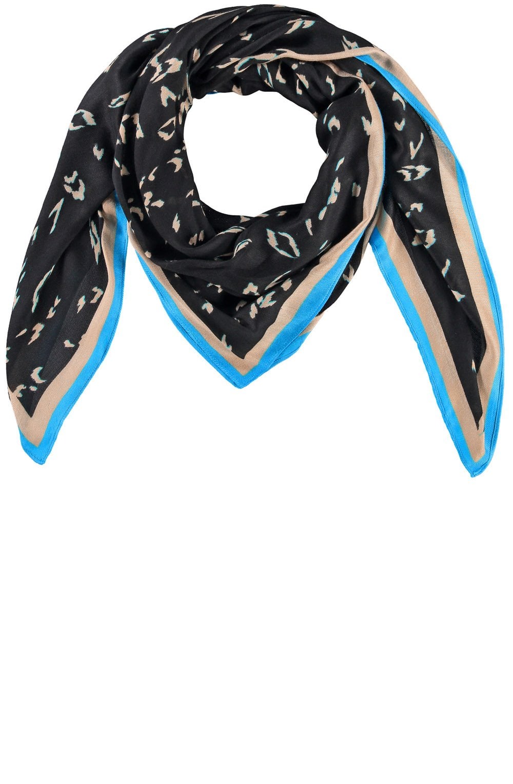 Black and Peacock Blue Scarf