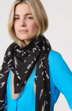 Black and Peacock Blue Scarf