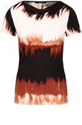 Black and Savannah Abstract Jersey Top