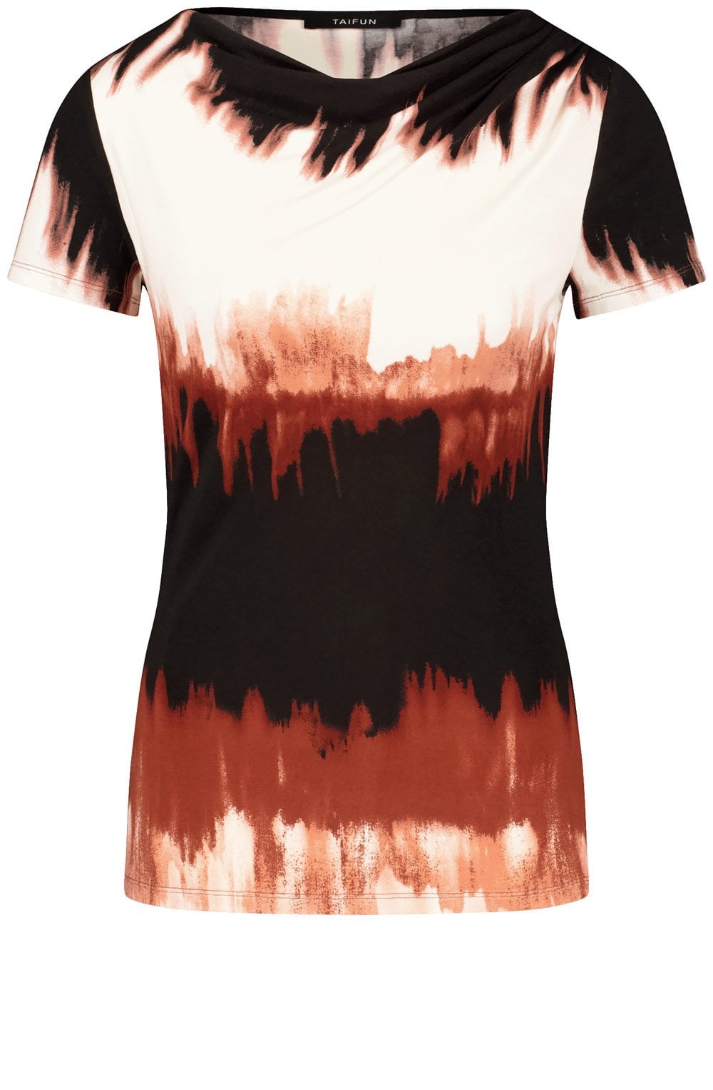 Black and Savannah Abstract Jersey Top