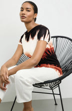 Black and Savannah Abstract Jersey Top