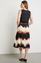 Black and Savannah Flared Midi Skirt