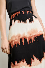 Black and Savannah Flared Midi Skirt