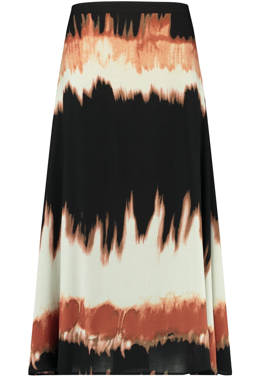Black and Savannah Flared Midi Skirt
