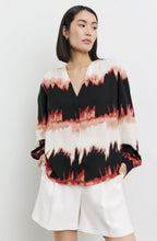 Black and Savannah Flowing Blouse