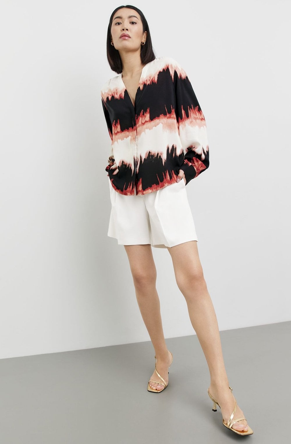 Black and Savannah Flowing Blouse