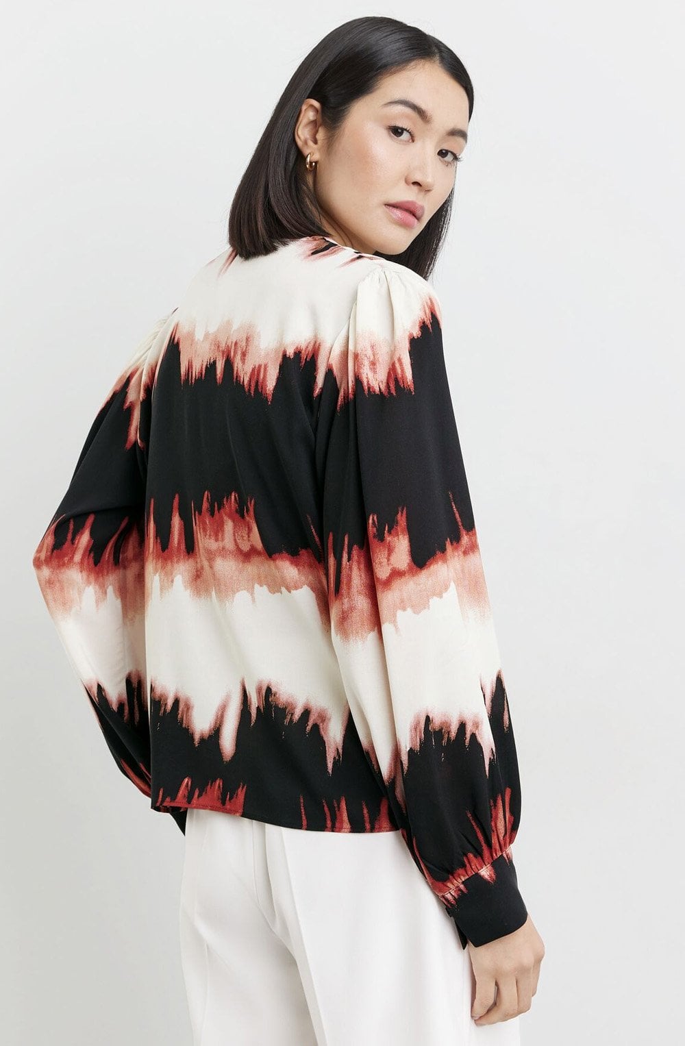 Black and Savannah Flowing Blouse