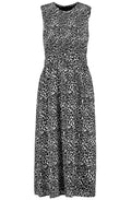 Black and White Sleeveless Chiffon Dress