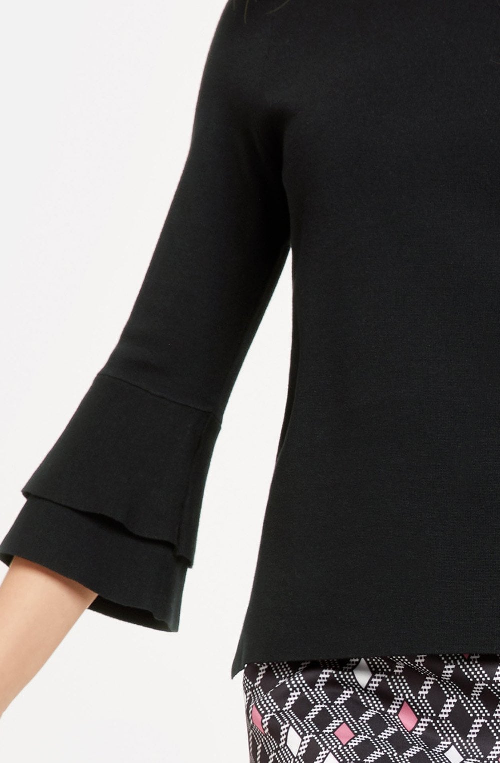 Black Bell Sleeve Top