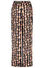 Black Bold Print Silky Palazzo Trousers