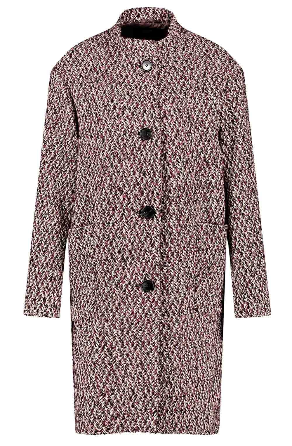 Black Cherry Bouclé Effect Coat