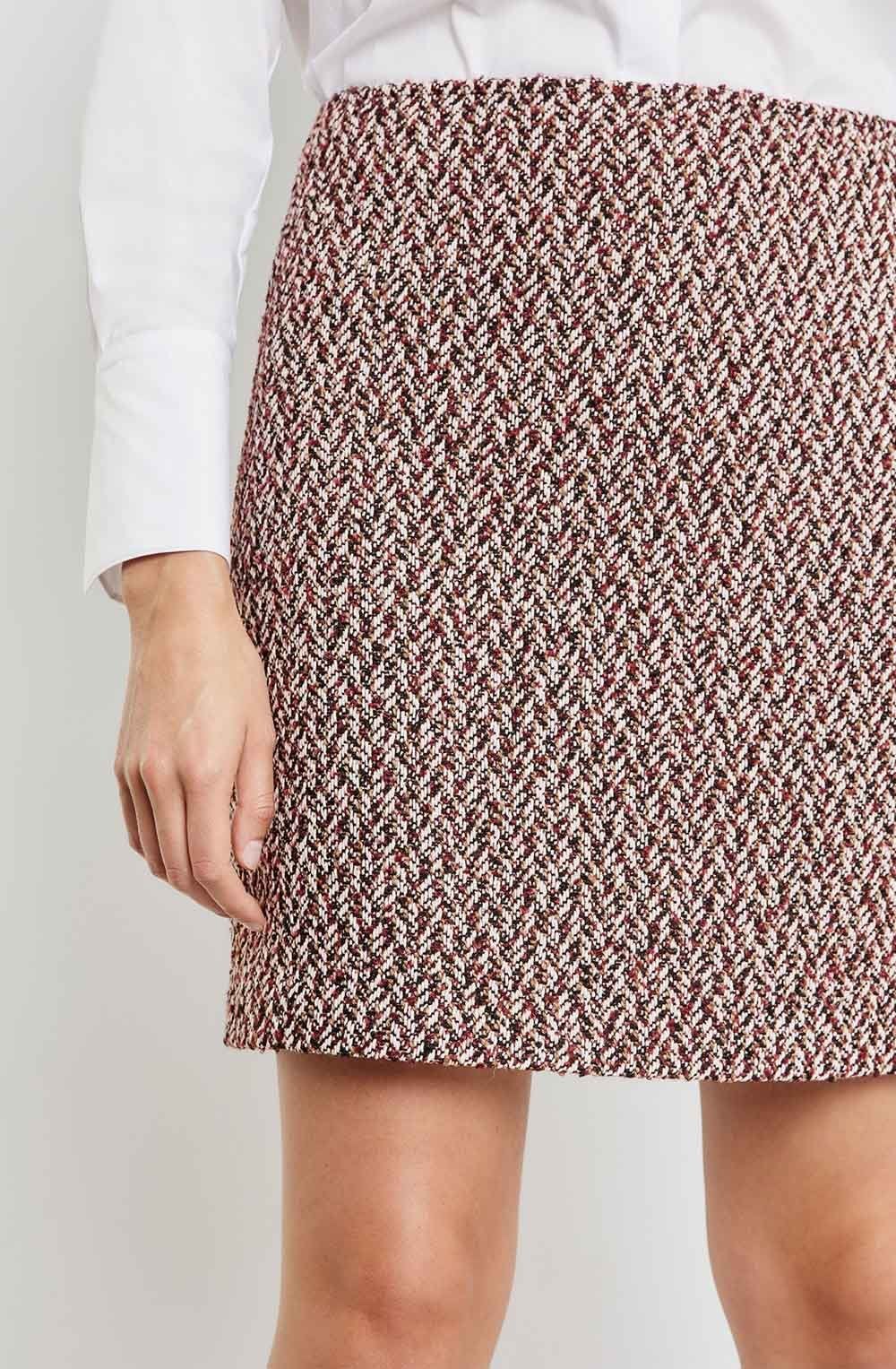 Black Cherry Bouclé Effect Skirt