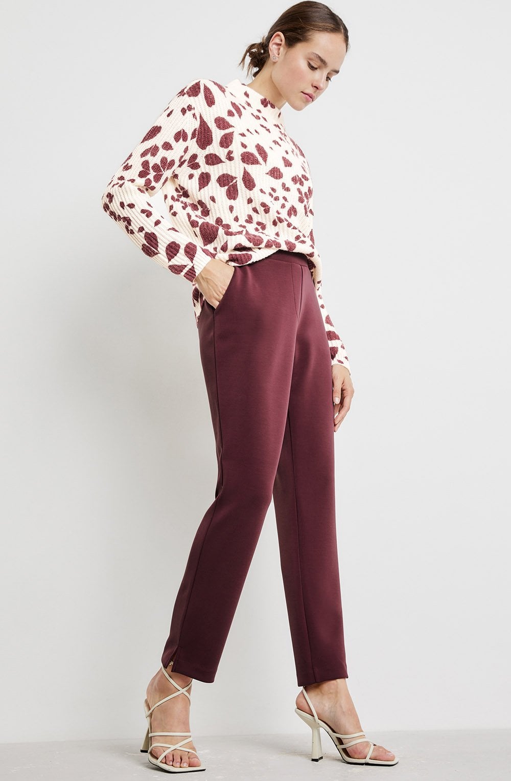 Black Cherry Leaf Print Jumper