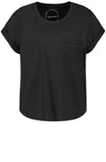 Black Crochet Pocket T Shirt