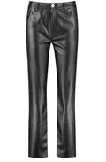 Black Faux Leather Straight Trousers