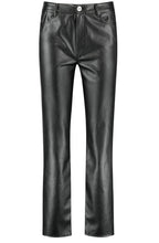 Black Faux Leather Straight Trousers