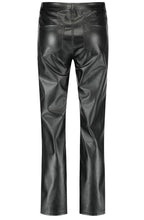 Black Faux Leather Straight Trousers