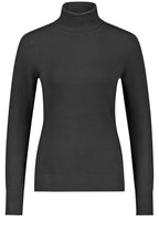 Black Fine Knit Polo Neck Jumper