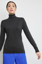 Black Fine Knit Polo Neck Jumper