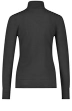 Black Fine Knit Polo Neck Jumper
