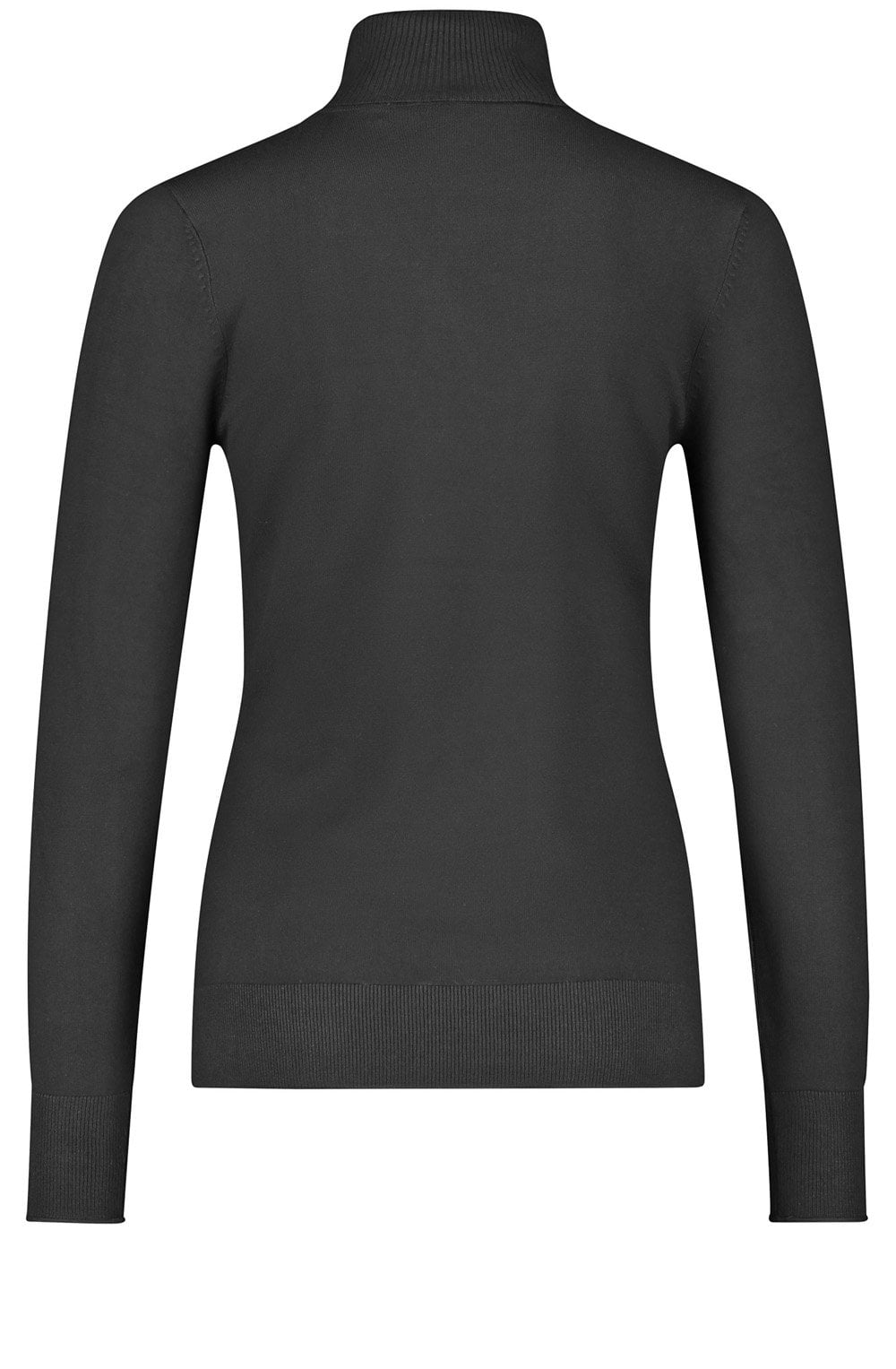 Black Fine Knit Polo Neck Jumper