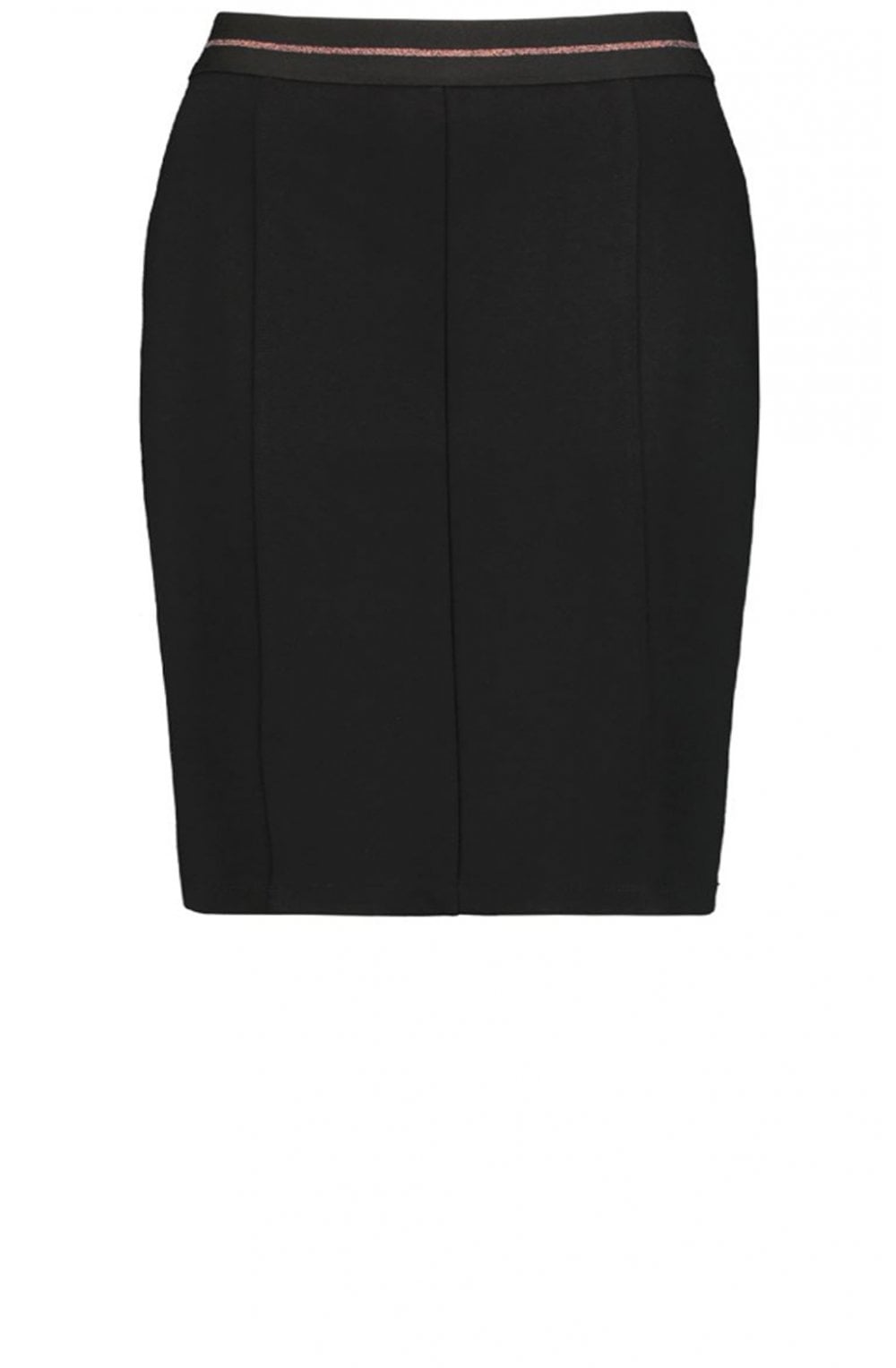 Black Fitted Jersey Skirt