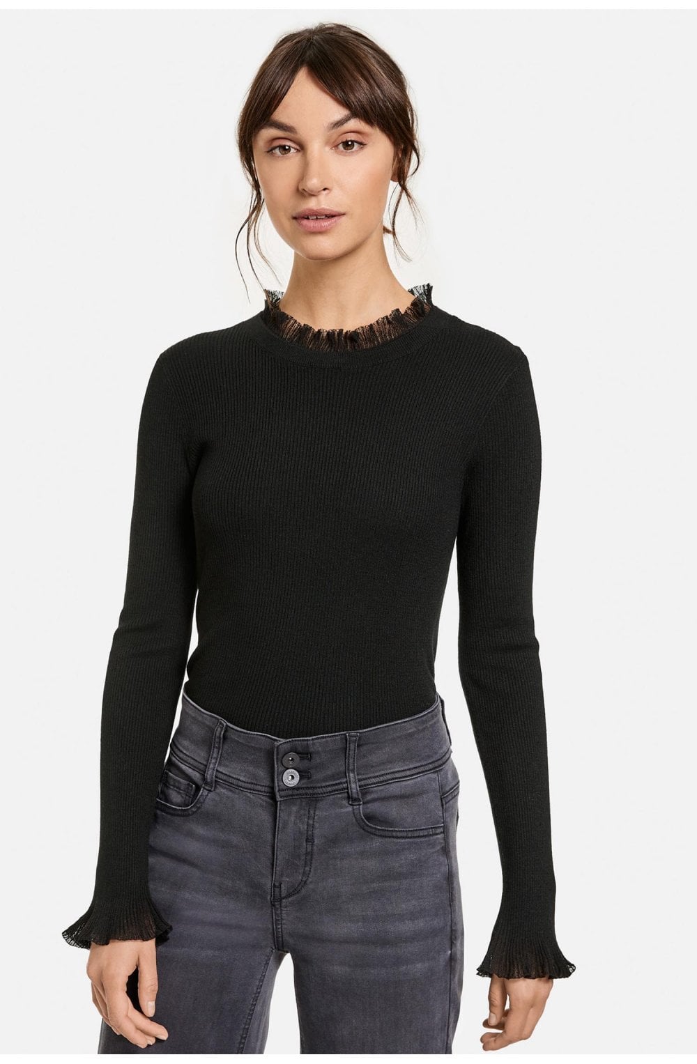 Black Frill Detailed Jumper