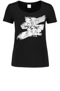 Black Jersey Motif T Shirt