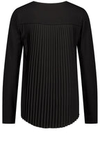 Black Jersey Top With Pleated Back Panel