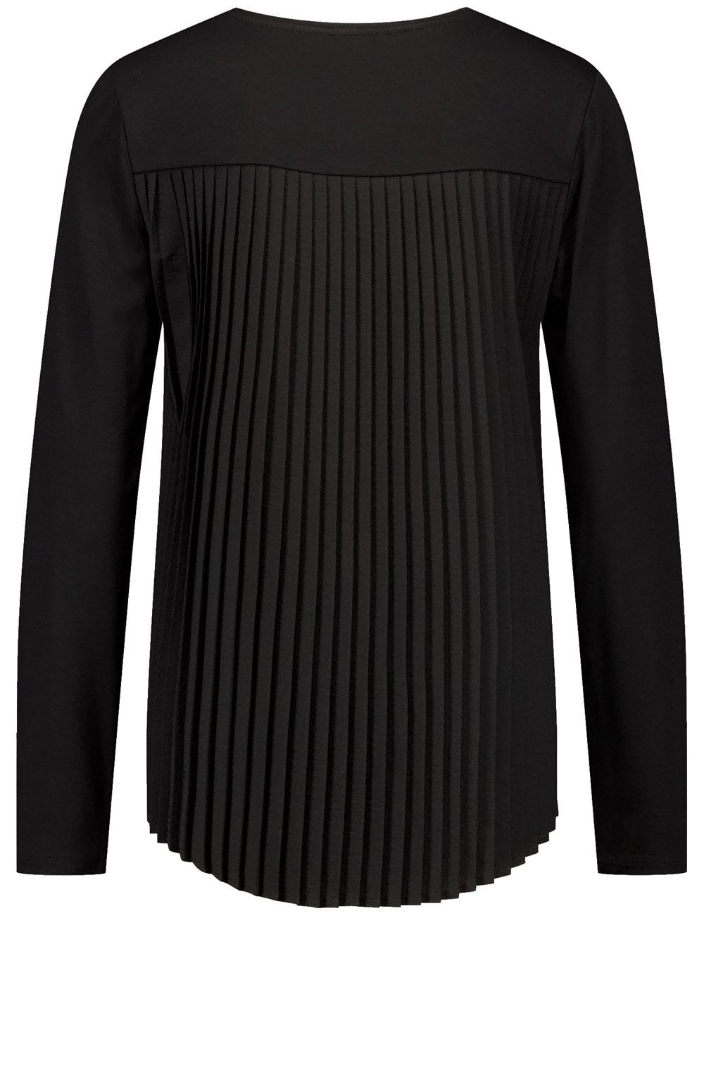 Black Jersey Top With Pleated Back Panel