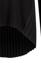 Black Jersey Top With Pleated Back Panel