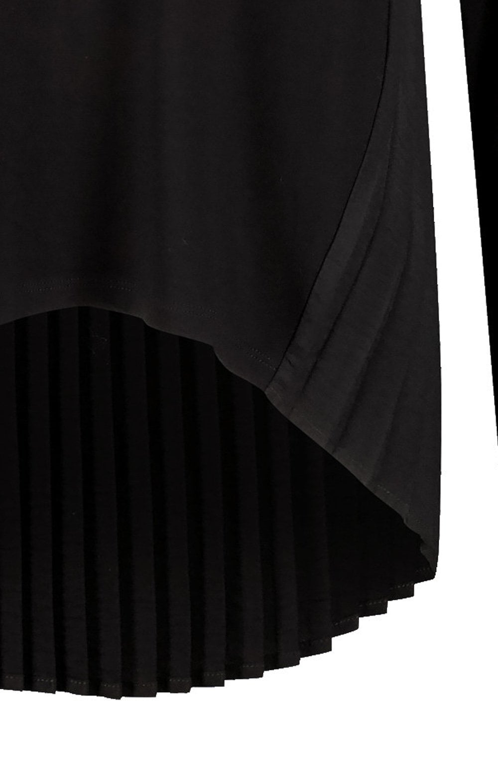 Black Jersey Top With Pleated Back Panel