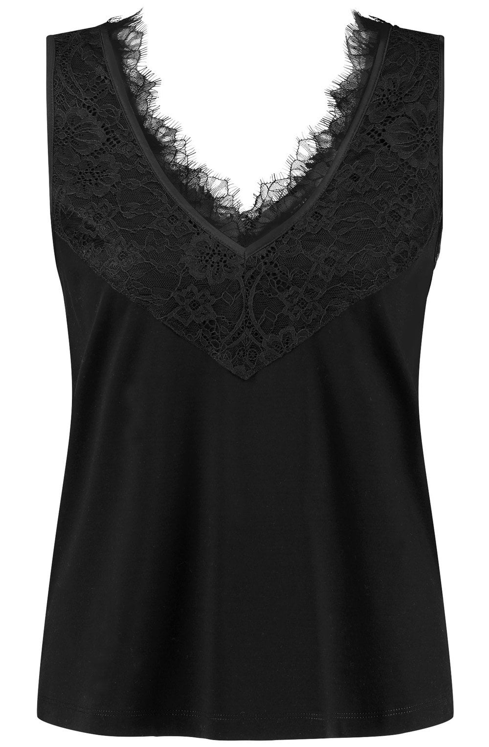 Black Lace Overlay Vest