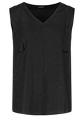 Black Linen Blouse Top