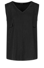 Black Linen Blouse Top