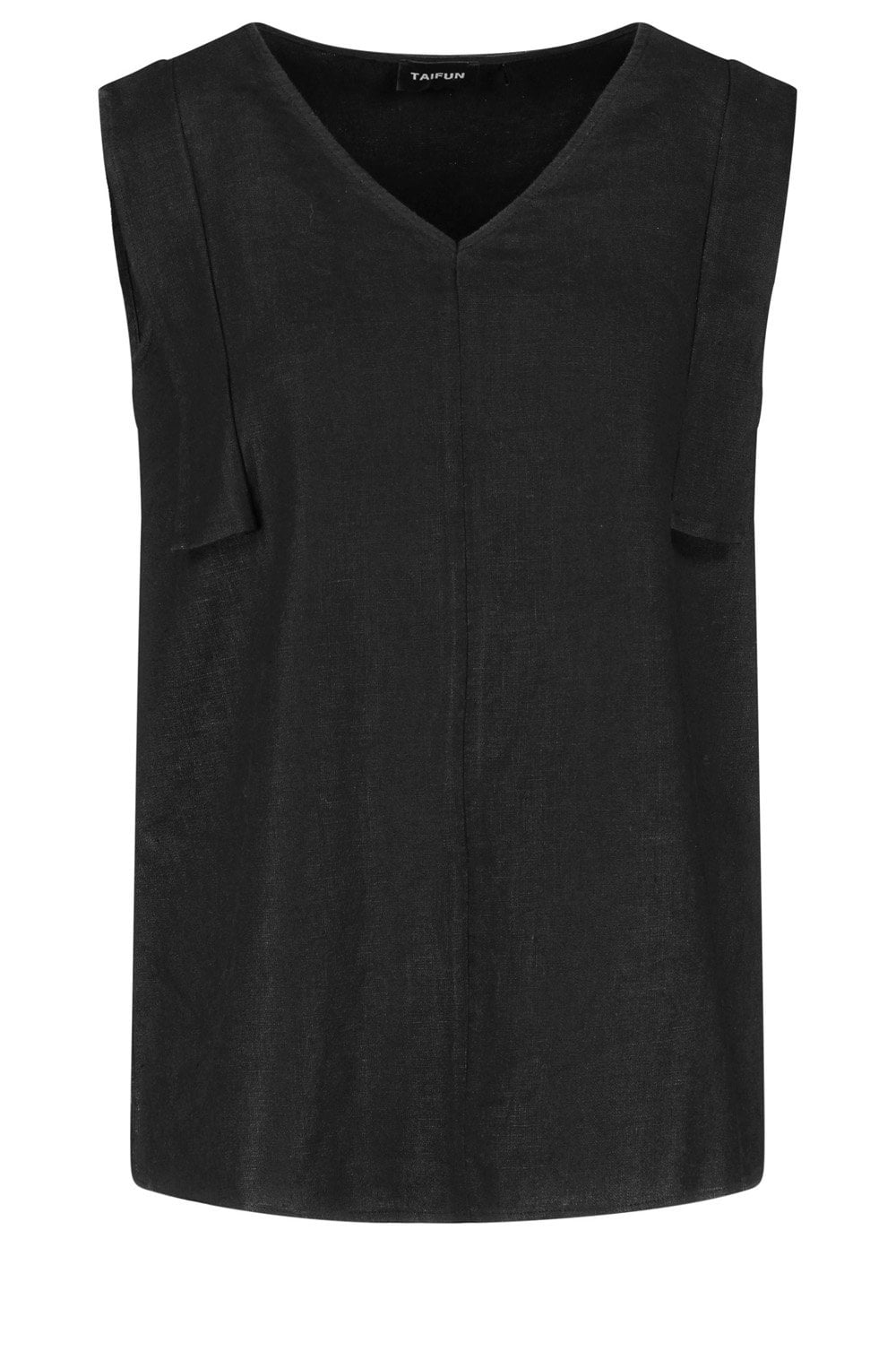 Black Linen Blouse Top