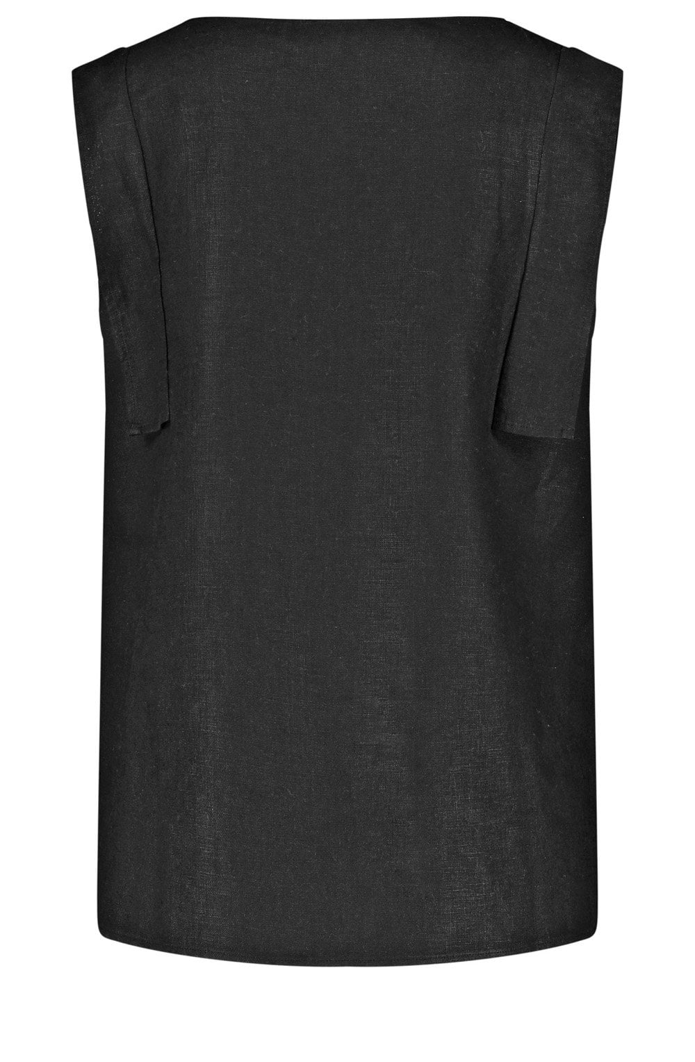 Black Linen Blouse Top