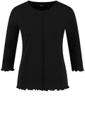 Black Overlock Edges Jersey Top