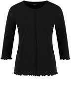 Black Overlock Edges Jersey Top