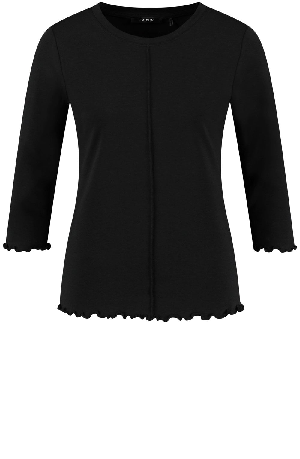 Black Overlock Edges Jersey Top