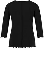 Black Overlock Edges Jersey Top