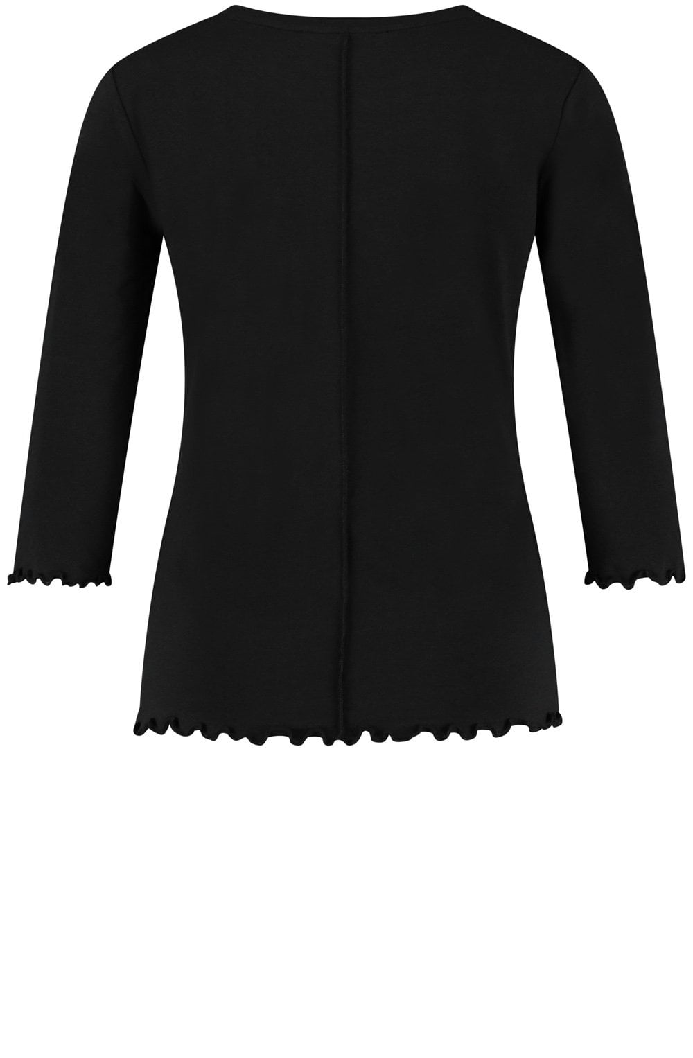 Black Overlock Edges Jersey Top