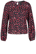 Black & Red Patterned Blouse