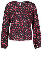 Black & Red Patterned Blouse